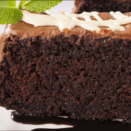 a slice of chocolate cake on a plate