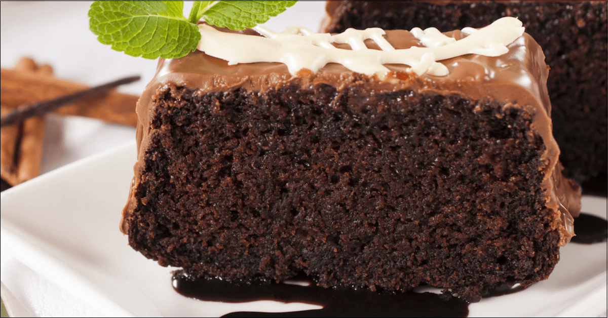 a slice of chocolate cake on a plate