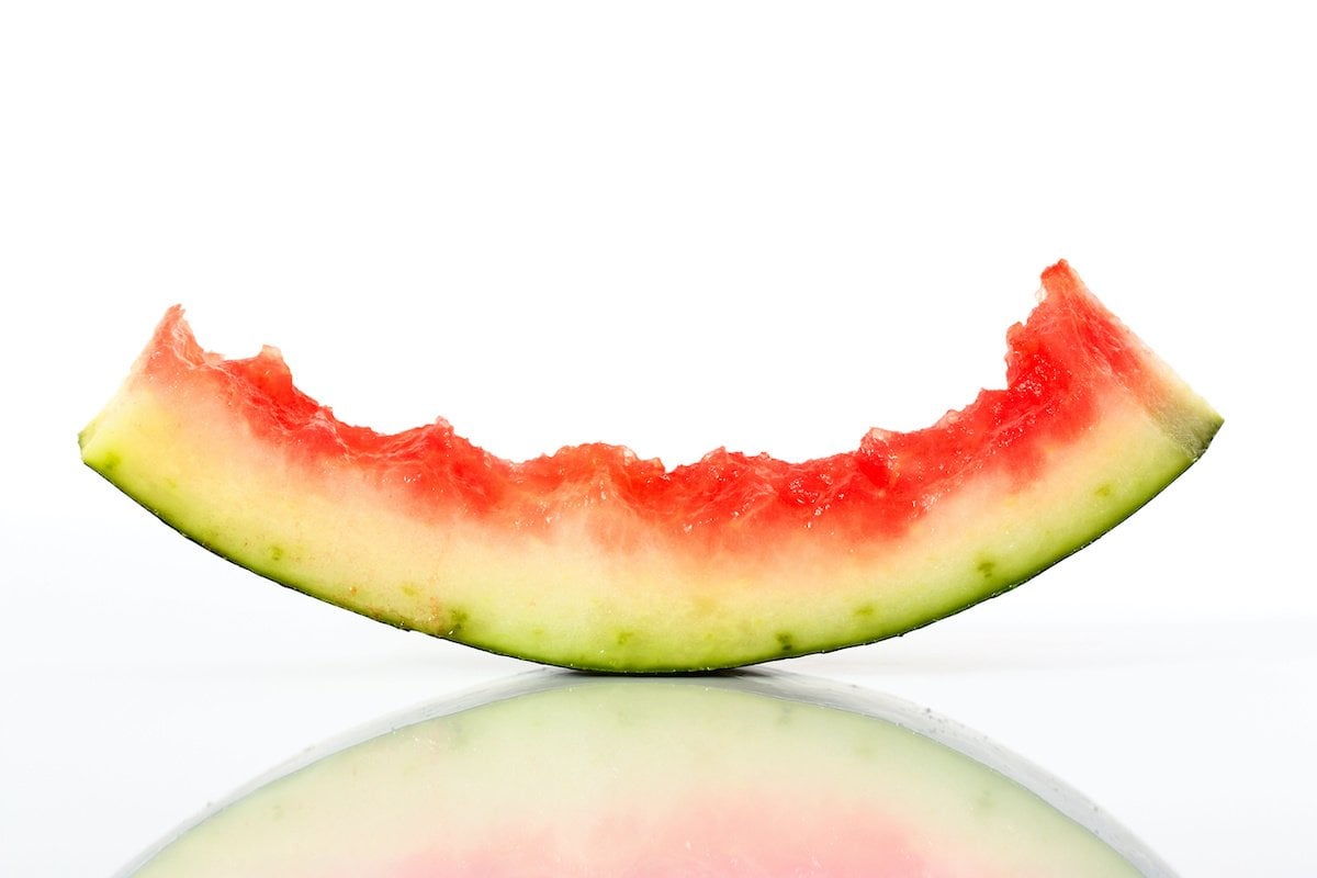 Watermelon rind, a traditional Farmers Almanac poison ivy cure folk remedy for soothing rash