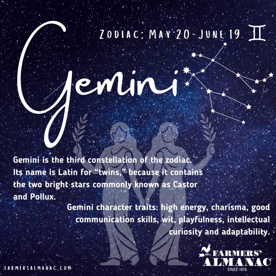 Zodiac Zone: Meet Gemini ♊ - Farmers' Almanac