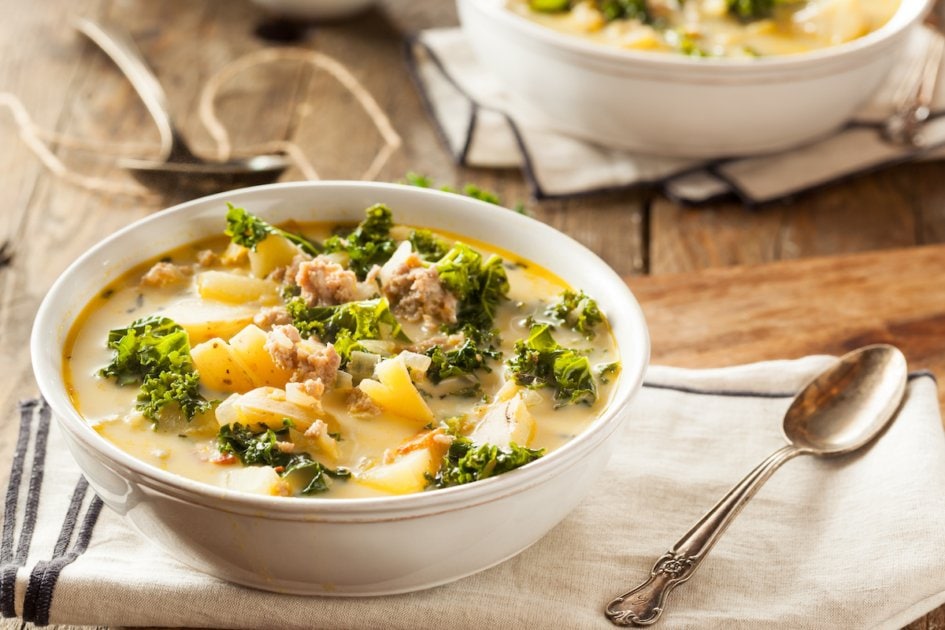 Homemade Warm Creamy Tuscan Soup.