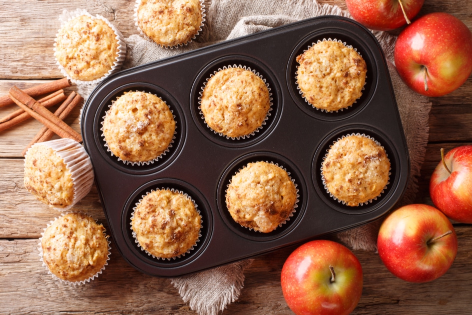 Apple Muffins Surrounded by Apples