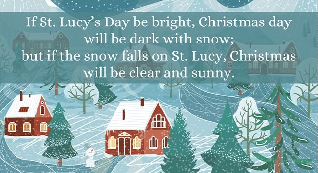 St. Lucy Day weather lore saying.