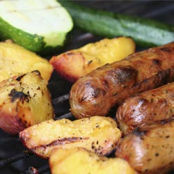 Grilled Peaches with Bittersweet Chocolate