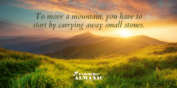 To move a mountain, you have to start by carrying away small stones.image preview