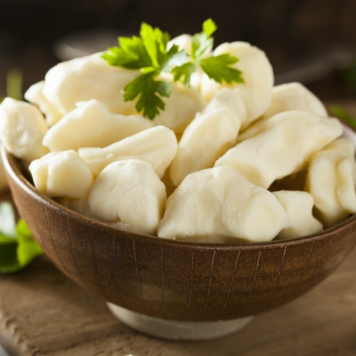 White Cheese Curds in a Bowl