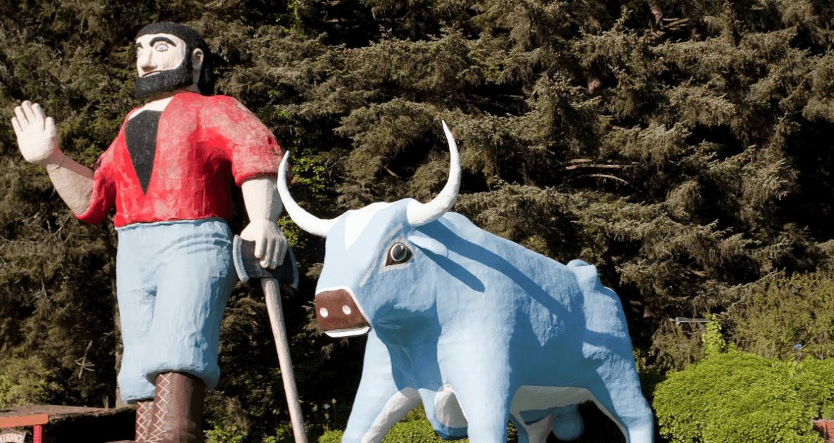 Paul Bunyan - Paul Bunyan & Babe the Blue Ox Statues