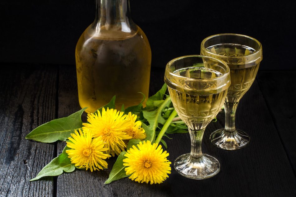 Original homemade dandelion wine.