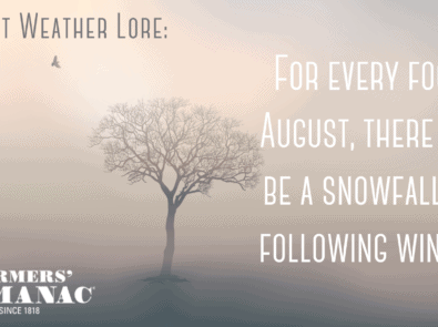 August Weather Lore: For every fog in August, there will be a snowfall the following winter. featured image
