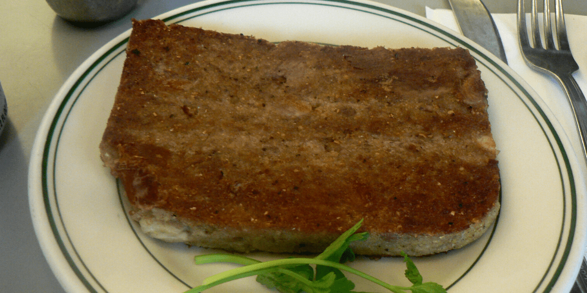 Scrapple on a plate.