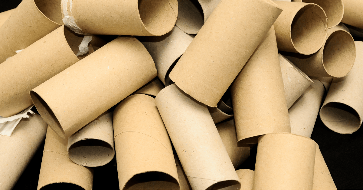 empty toilet paper tubes in a pile