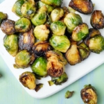 close up of crispy roasted brussels sprout