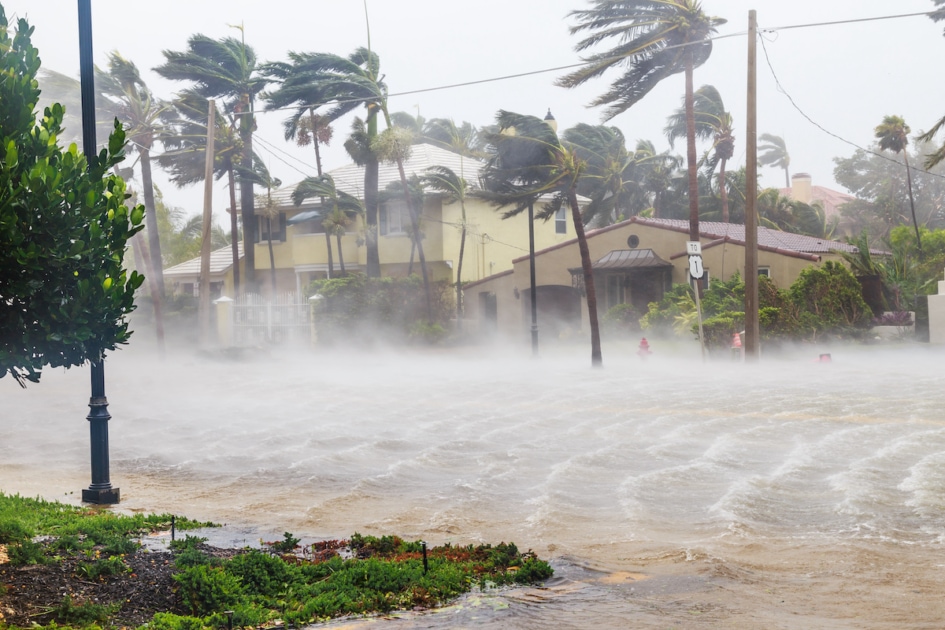 Hurricane Irma and tropical storm at Fort Lauderdale, Florida.