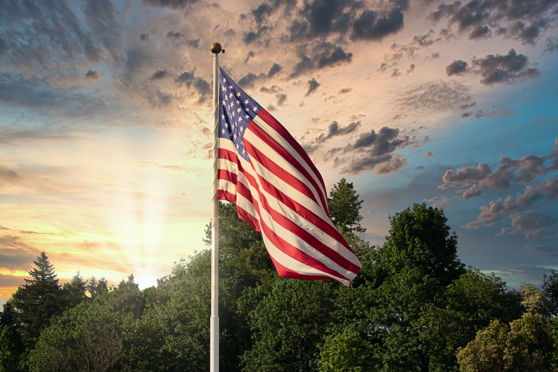 American Flags Happy Veterans Day Labour Day Independence Day