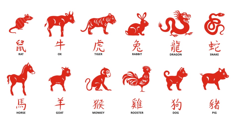 Lunar New Year animals.