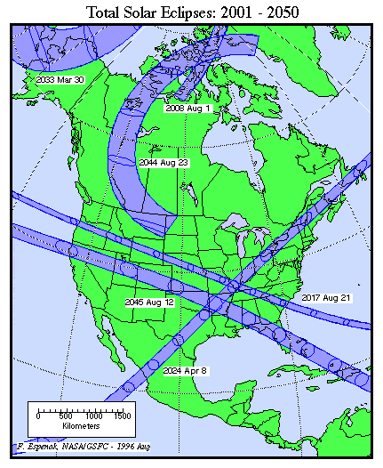 Chart of eclipse predictions from 2001 to 2050.