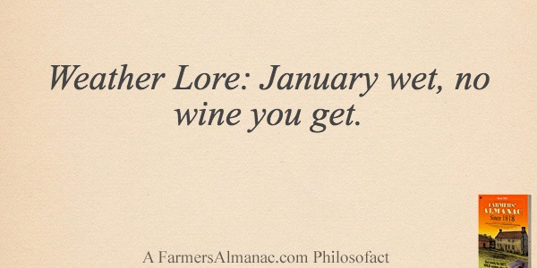 Weather Lore: January wet, no wine you get.image preview