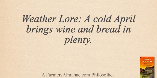 Weather Lore: A cold April brings wine and bread in plenty.image preview