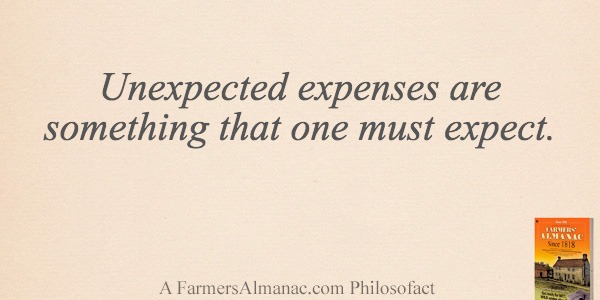 Unexpected expenses are something that one must expect.image preview