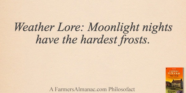 Weather Lore: Moonlight nights have the hardest frosts.image preview