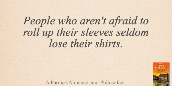 People who aren’t afraid to roll up their sleeves seldom lose their shirts.image preview