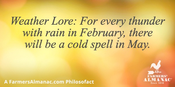 Weather Lore: For every thunder with rain in February, there will be a cold spell in May.image preview
