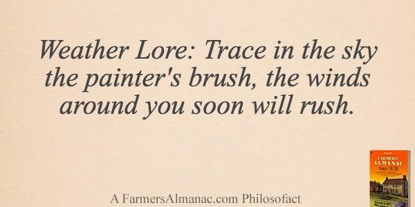 Weather Lore: Trace in the sky the painter’s brush, the winds around you soon will rush.image preview
