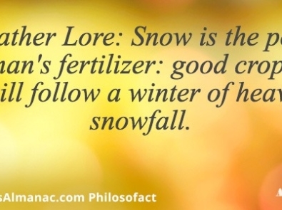 Weather Lore: Snow is the poor man’s fertilizer: good crops will follow a winter of heavy snowfall. featured image