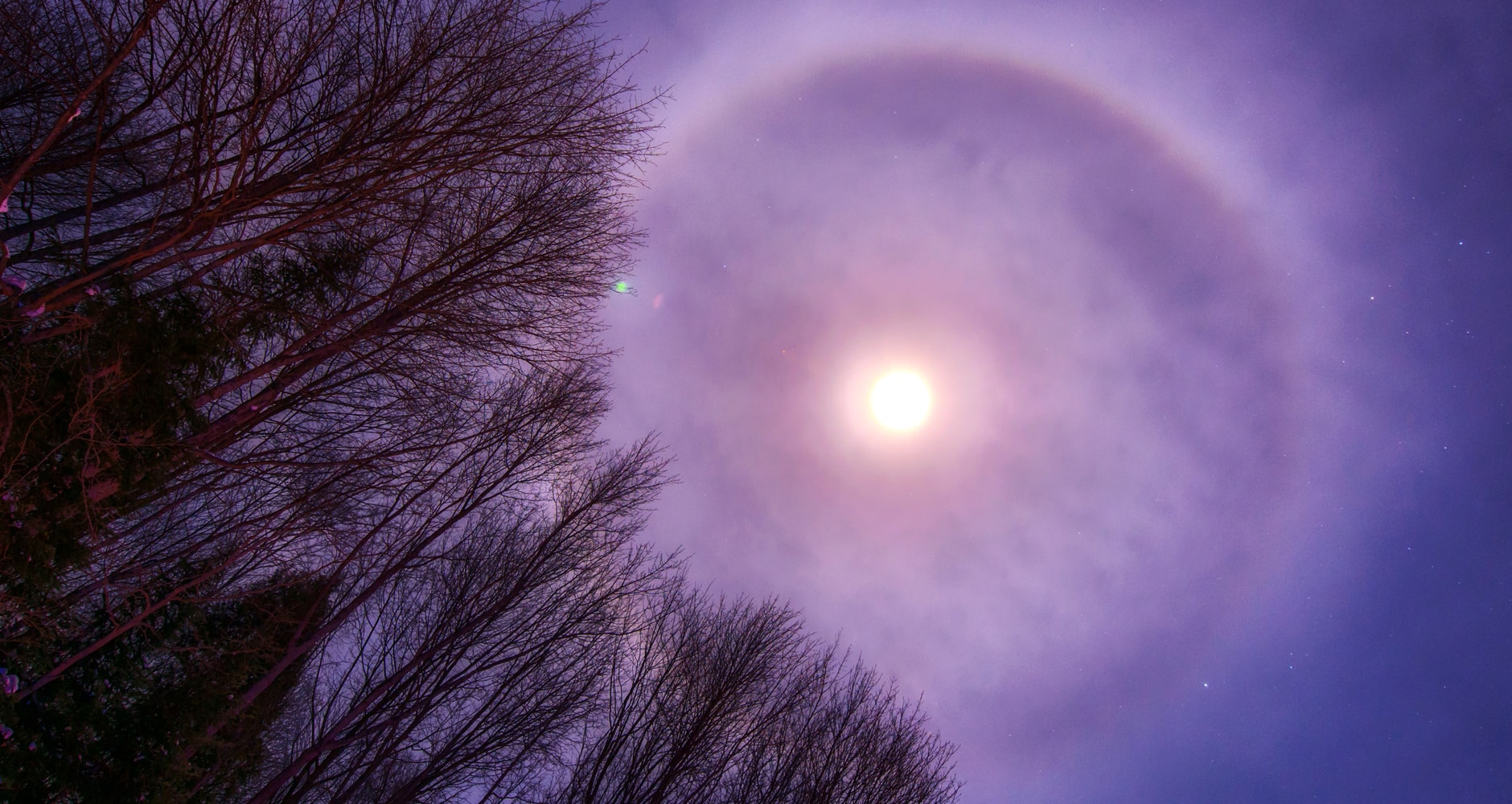 A ring around the Moon (Moon halo).