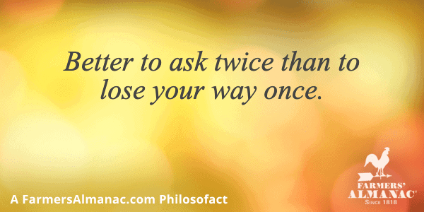 Better to ask twice than to lose your way once.image preview