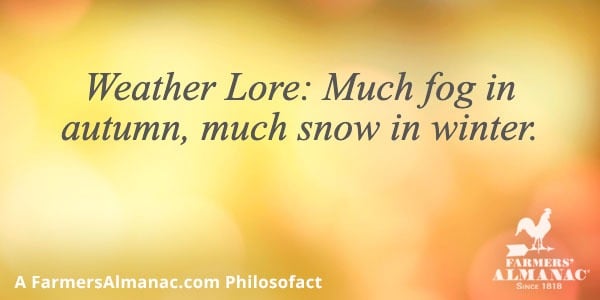 Weather Lore: Much fog in autumn, much snow in winter.image preview