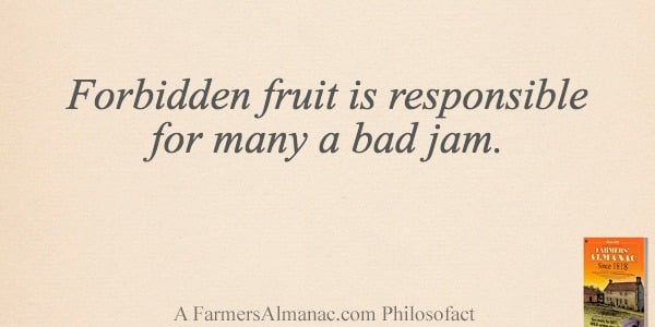 Forbidden fruit is responsible for many a bad jam.image preview