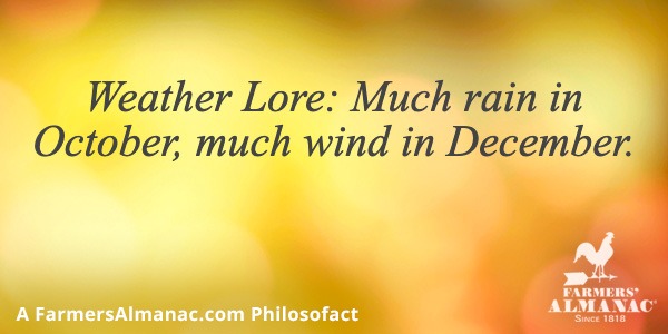 Weather Lore: Much rain in October, much wind in December.image preview