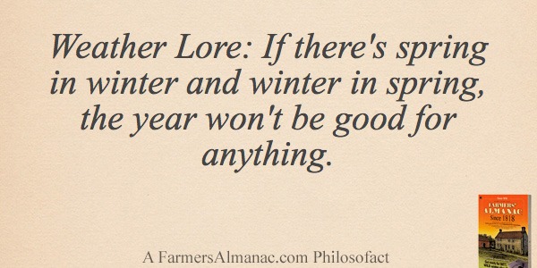 Weather Lore: If there’s spring in winter and winter in spring, the year won’t be good for anything.image preview