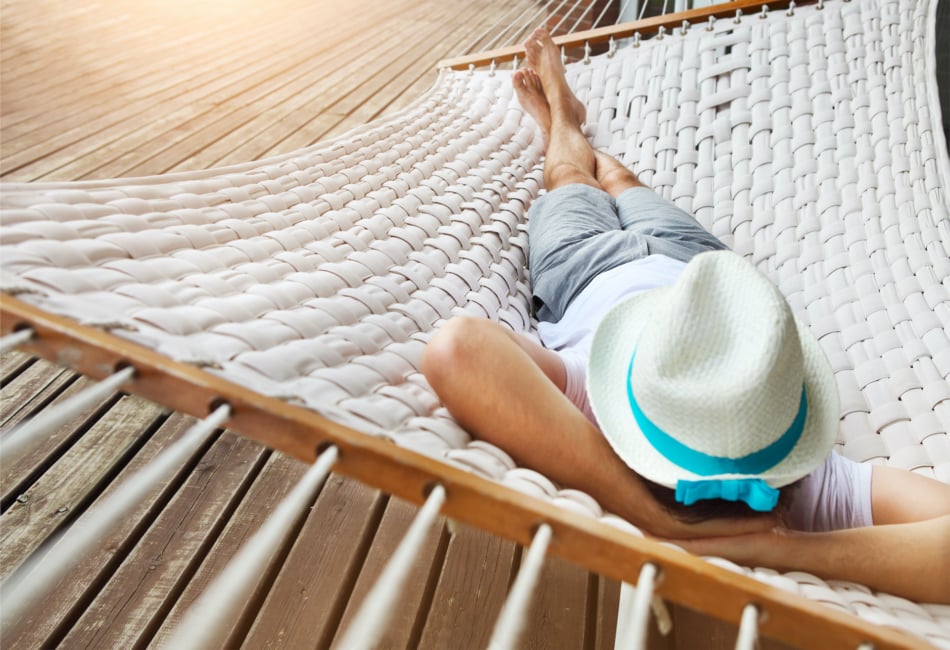 Hammock man relaxing