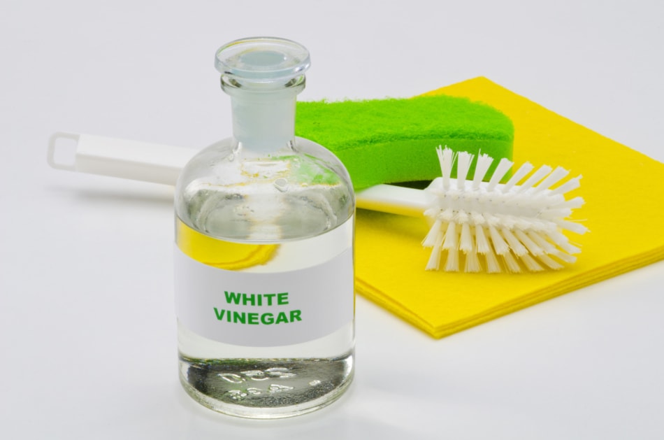 white vinegar and scrub brush - Cleaning