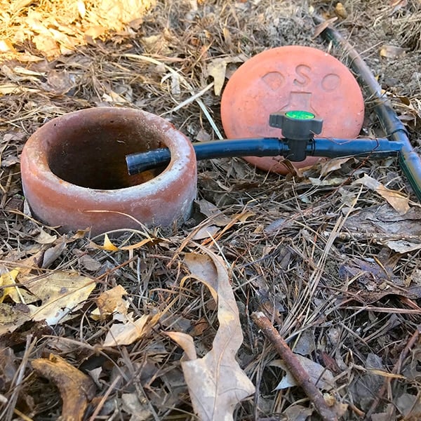 valve installed outside of an olla