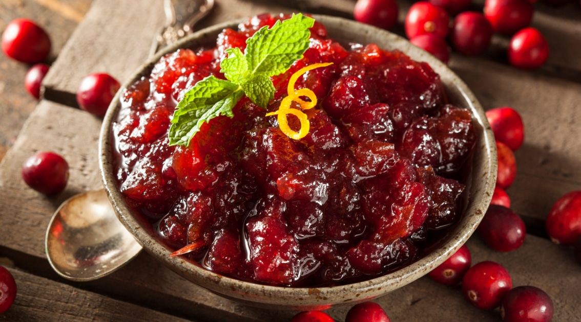 Homemade cranberry sauce.