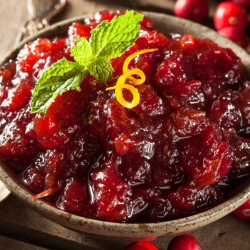 Homemade cranberry sauce.