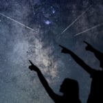 Shooting stars in a meteor shower tonight.