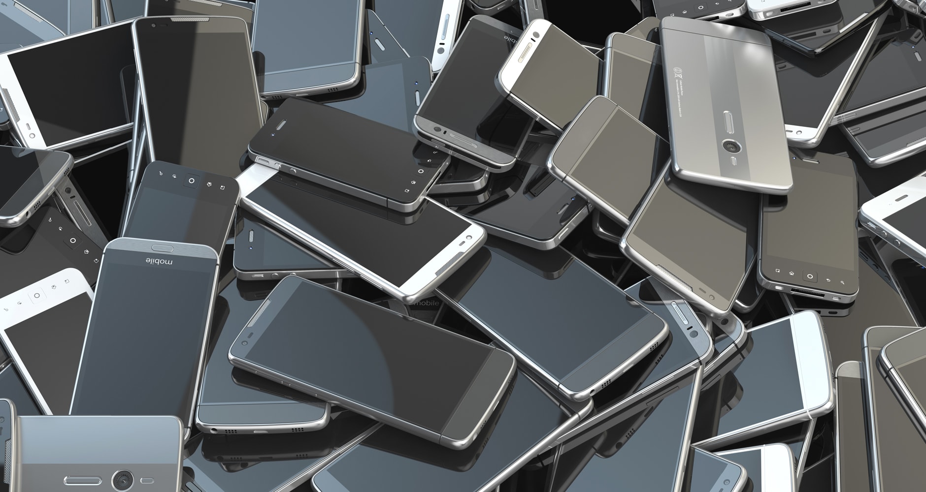 recycle electronics - a pile of old smart phones