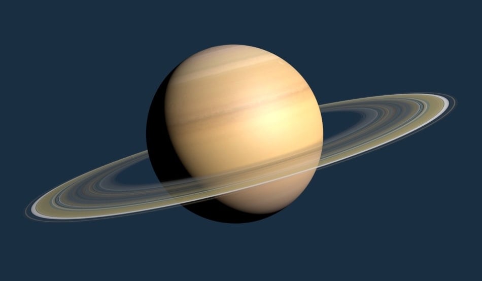 Illustration of Saturn with ring.