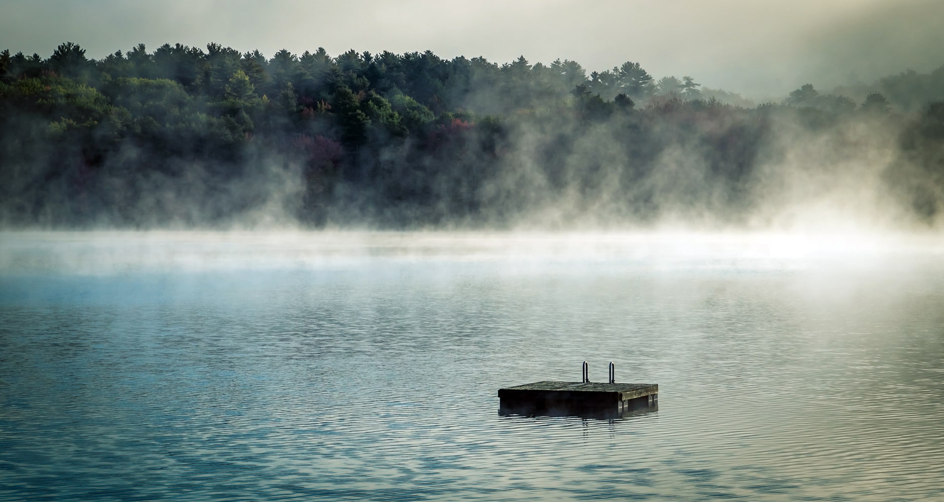 foggy lake