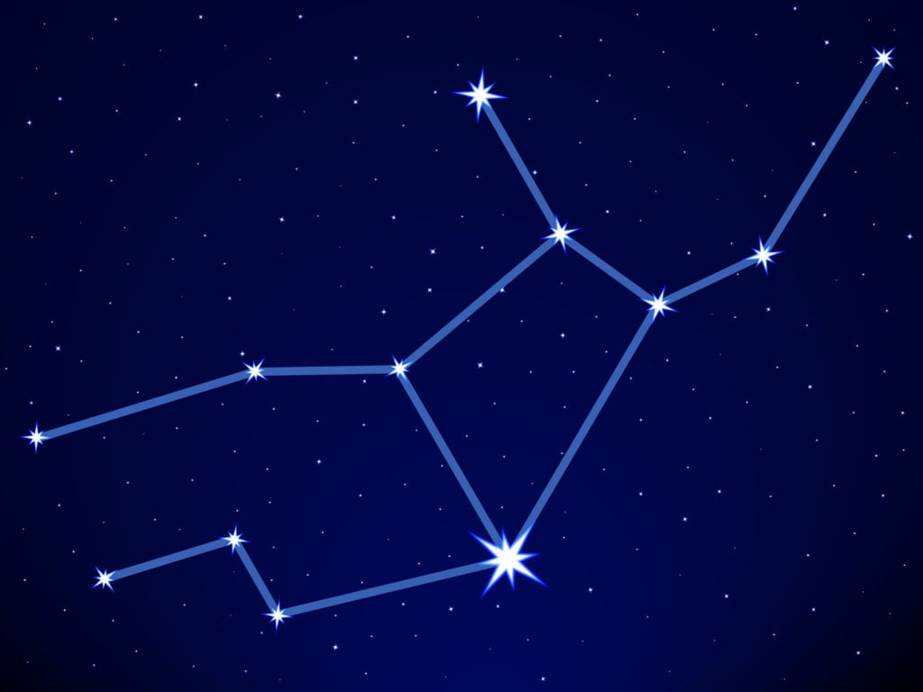 Virgo constellation on the starry sky