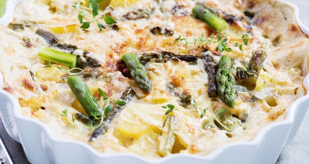 An Asparagus Bake Easter Brunch Dish.