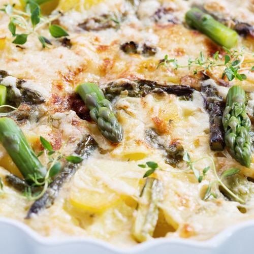 An Asparagus Bake Easter Brunch Dish.