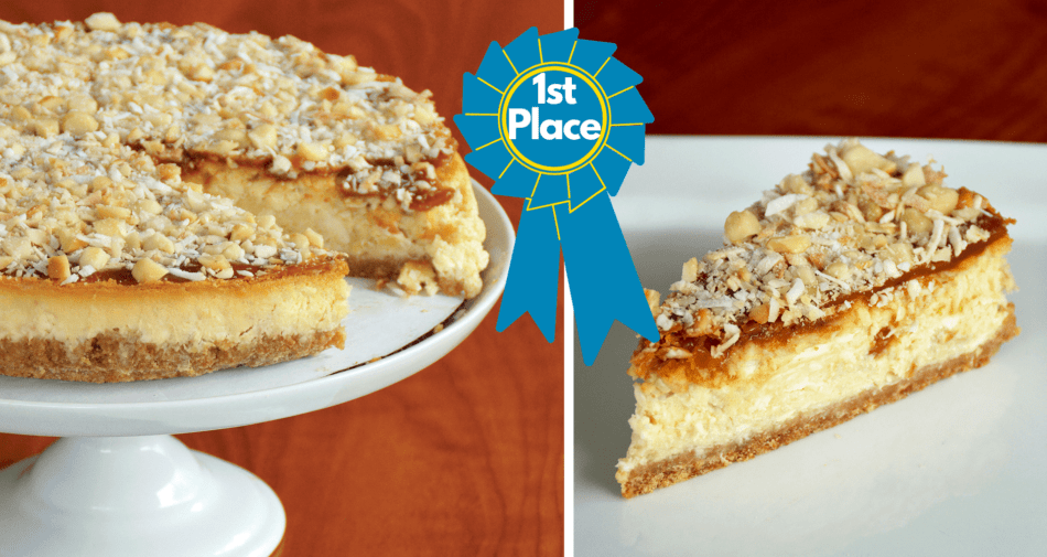 Banana-Macadamia Nut Tres Leches Cheesecake - First Place Recipe Winner