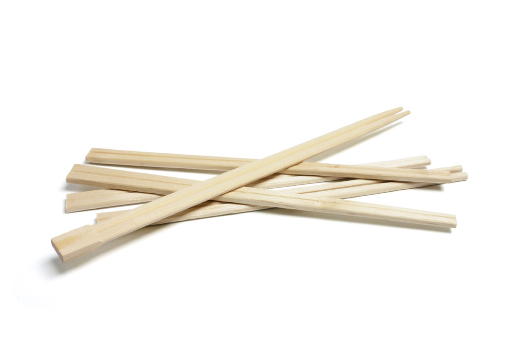 Disposable Chopsticks on White Background