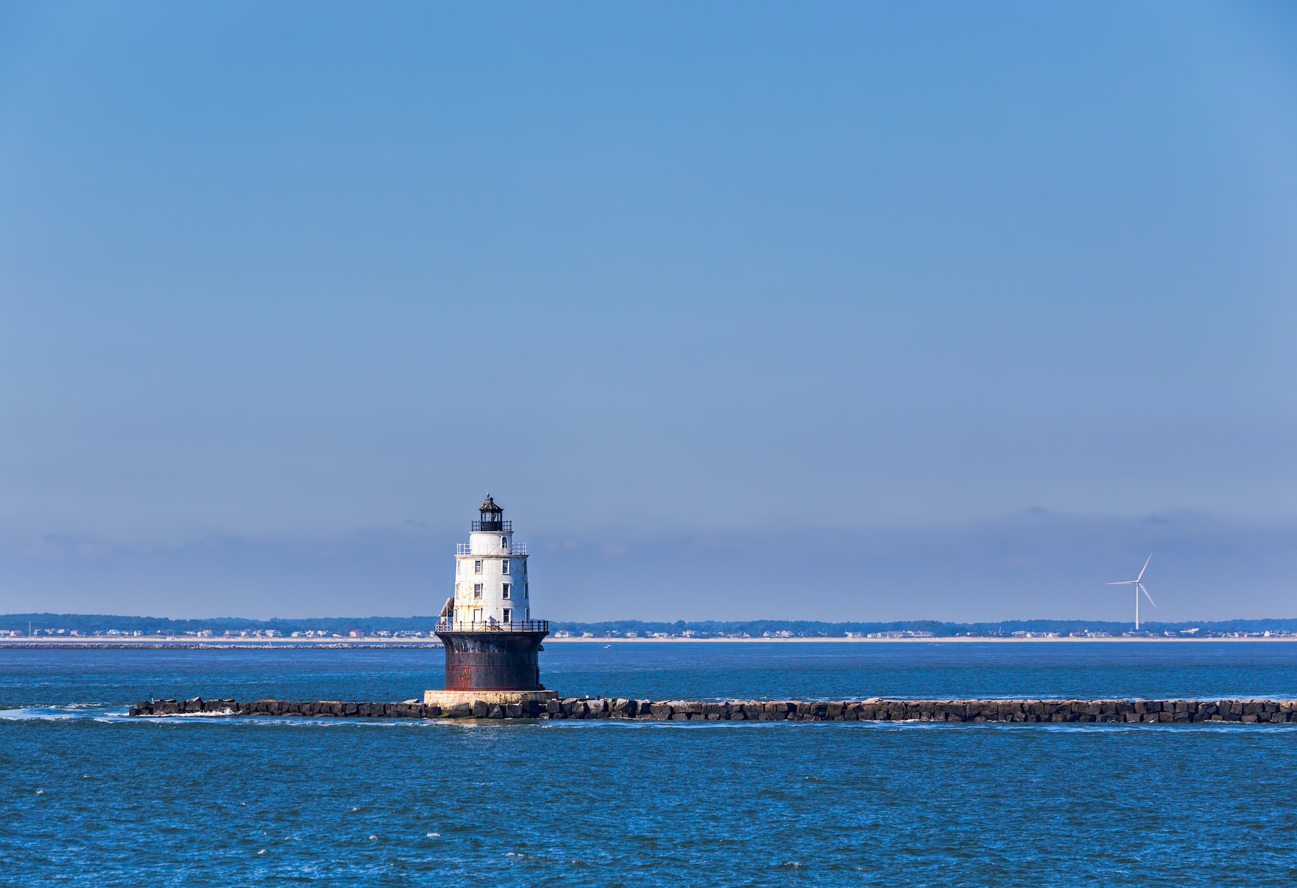 Breakwaters with lighthouse