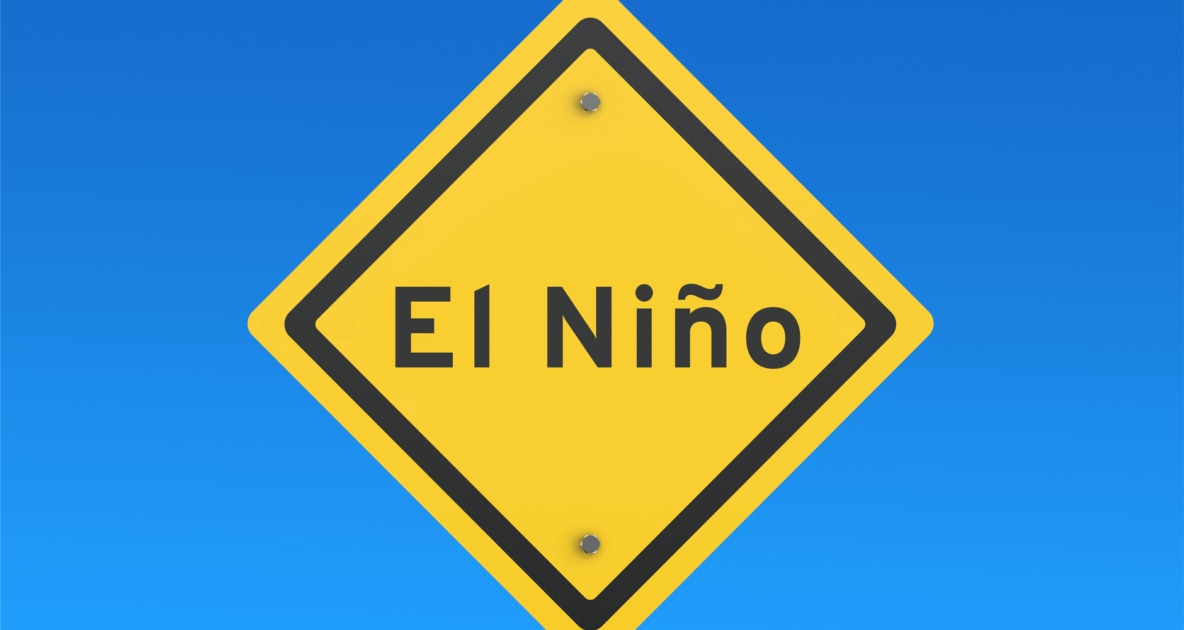 El Nino weather written on a road sign.